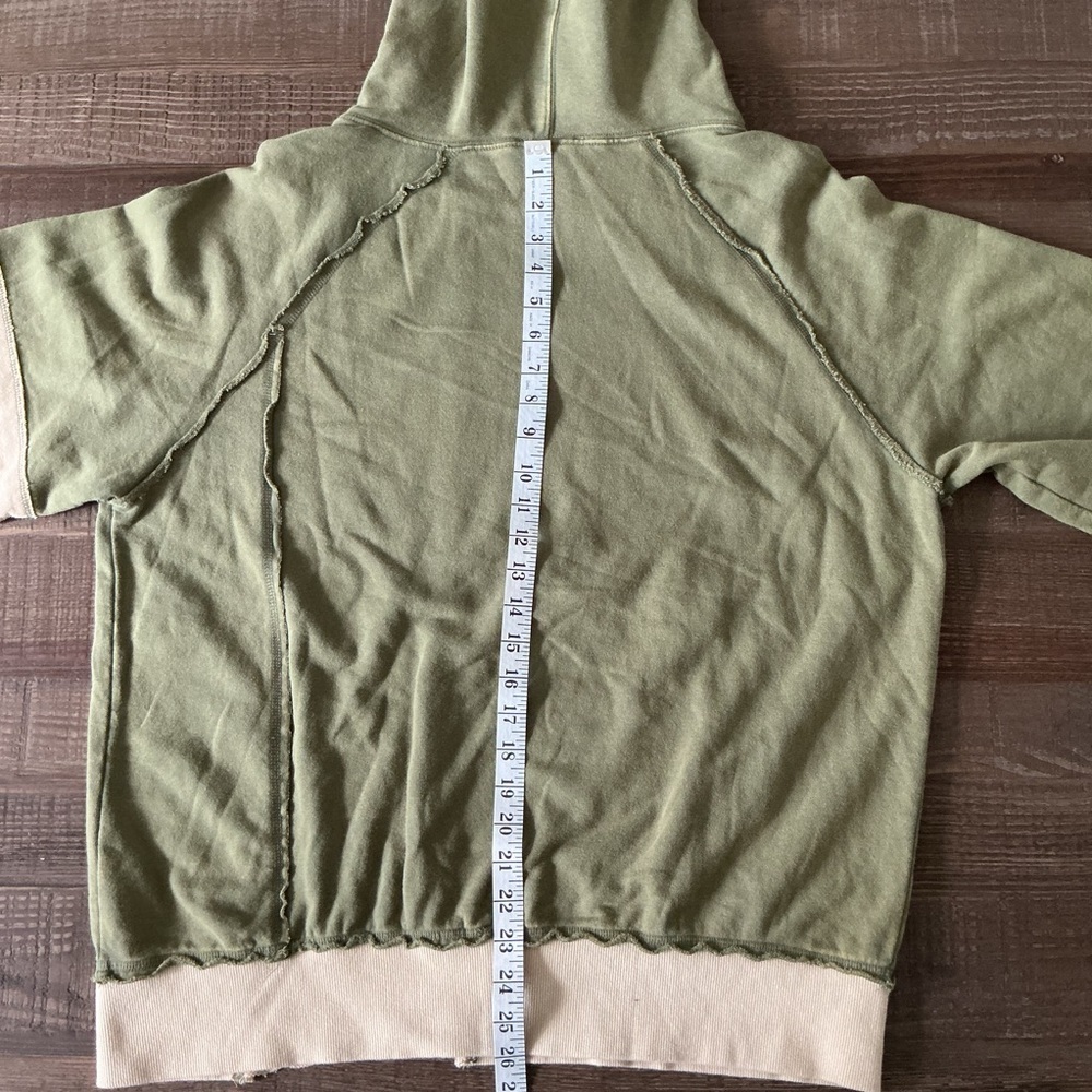 Easel Women’s Green and Cream Patchwork Hoodie - Picture 5 of 7